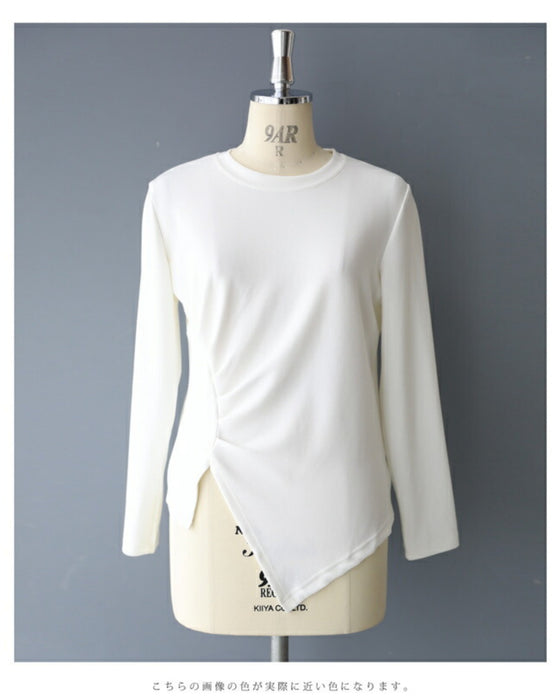 アシンメトリーなカーブタックのカットソートップス