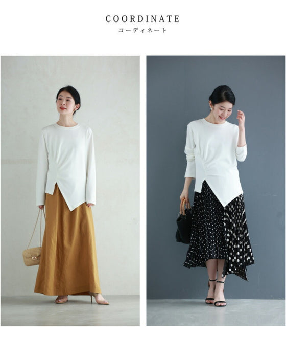 アシンメトリーなカーブタックのカットソートップス