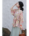 春めく彩りペイズリーのバックオープンブラウストップス