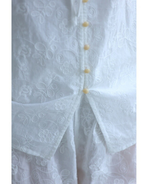 花刺繍が浮かぶコットンパジャマセット