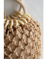 Rope-woven pineapple mini bag with drawstring