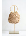 Rope-woven pineapple mini bag with drawstring