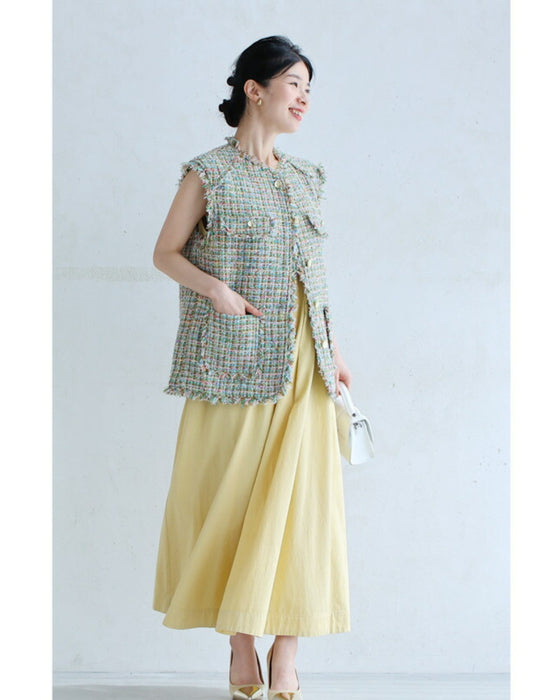 色とりどりなミックスカラーツイード風ベスト