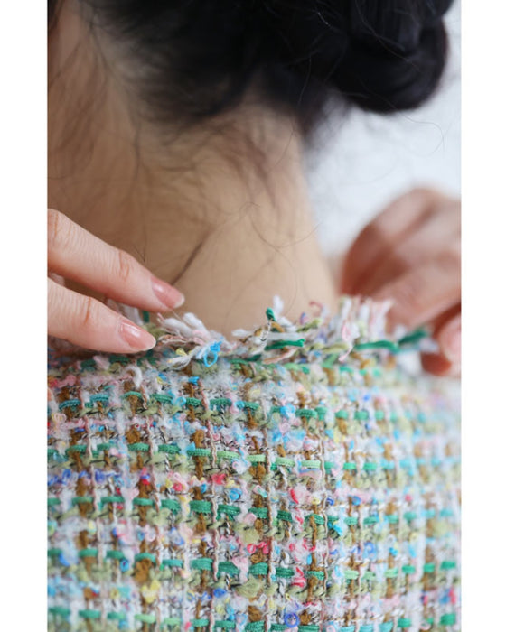 色とりどりなミックスカラーツイード風ベスト