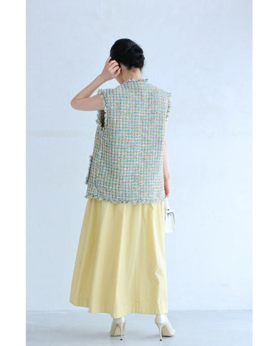 色とりどりなミックスカラーツイード風ベスト