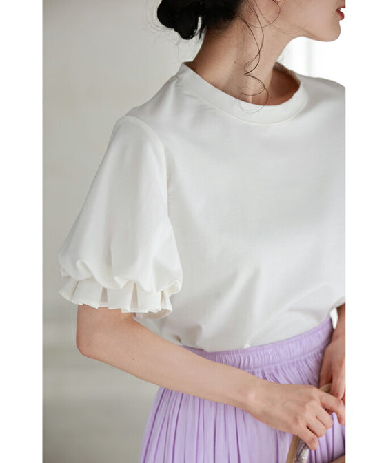 ふんわりクラゲポワン袖のTシャツトップス