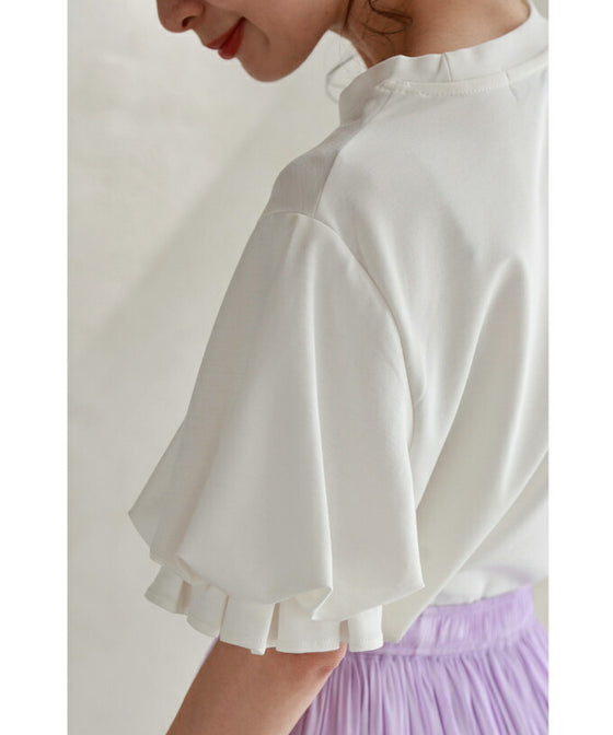 ふんわりクラゲポワン袖のTシャツトップス