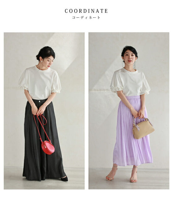 ふんわりクラゲポワン袖のTシャツトップス