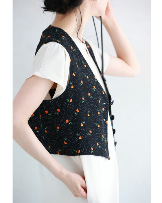 さくらんぼ実る短丈ジレベスト