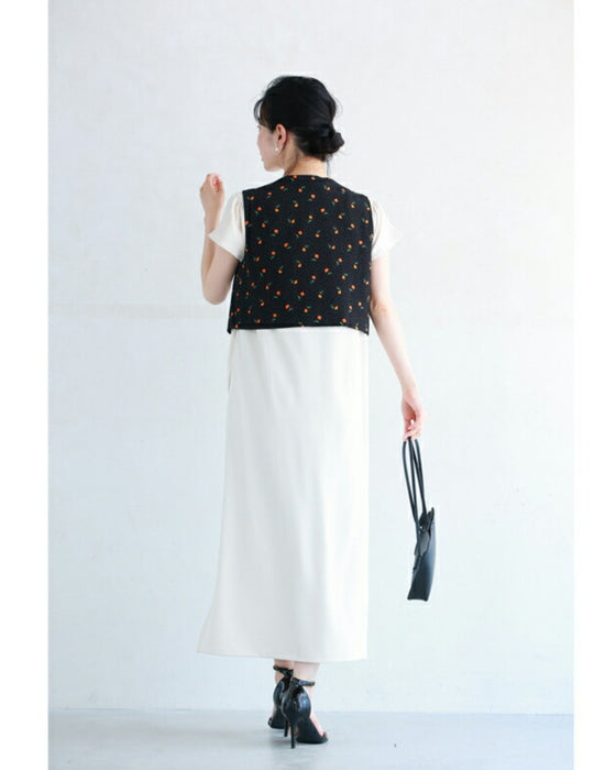 さくらんぼ実る短丈ジレベスト