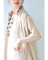 A sheer long shirt cardigan with a sophisticated touch