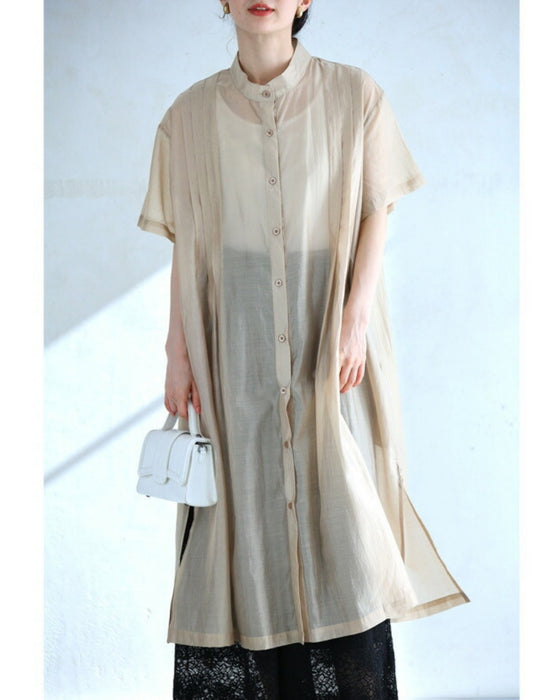 オトナの艶足しシアーロングシャツカーディガン