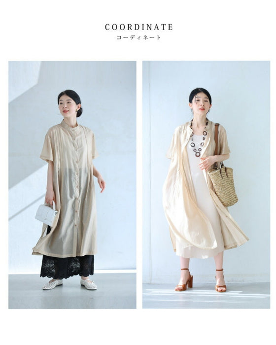 オトナの艶足しシアーロングシャツカーディガン