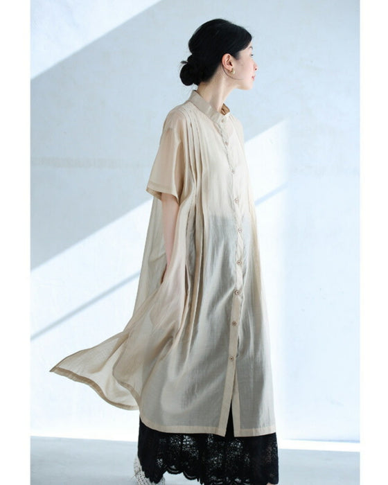 オトナの艶足しシアーロングシャツカーディガン