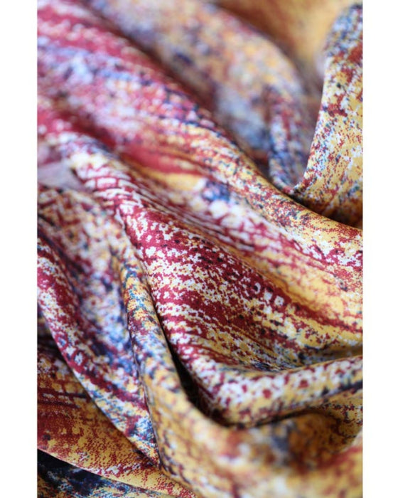 彩り豊かなアート柄カシュクールロングワンピース