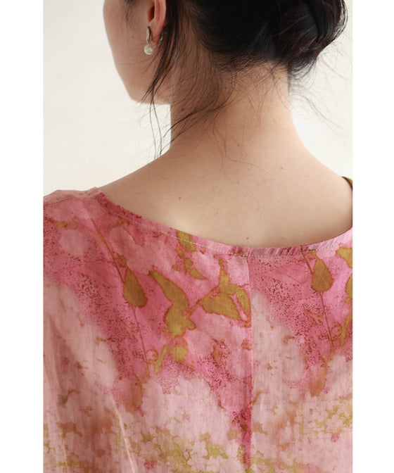 ふんわり柔らかなサクラニュアンスプルオーバートップス