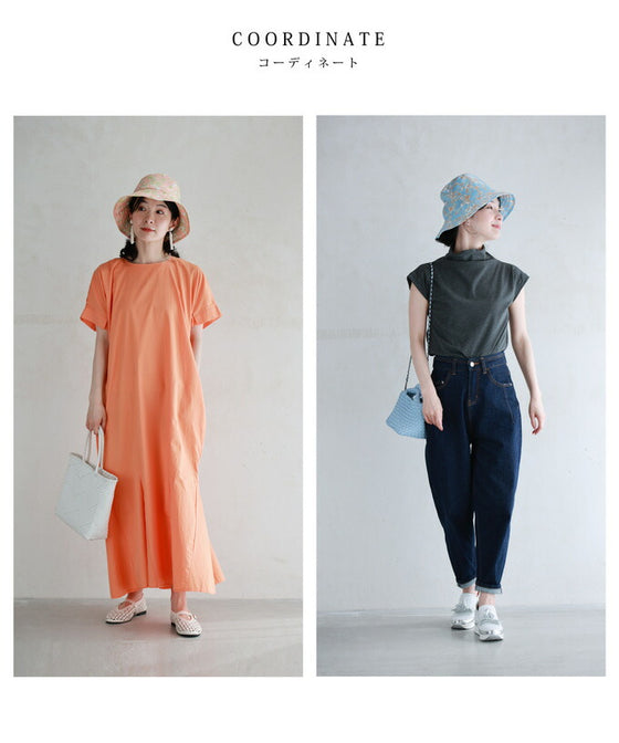 日差しに負けないUVカット素材の淡色花柄ハット