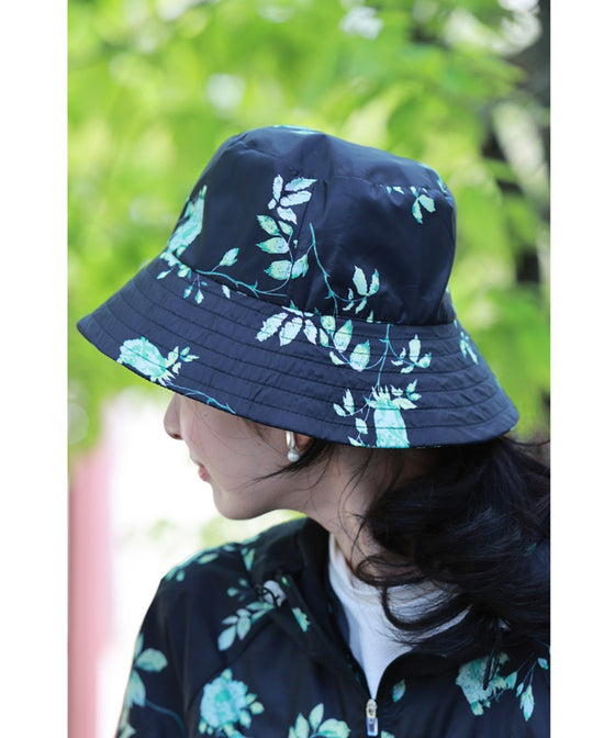 日差しに負けないUVカット素材のミントカラーフラワーハット