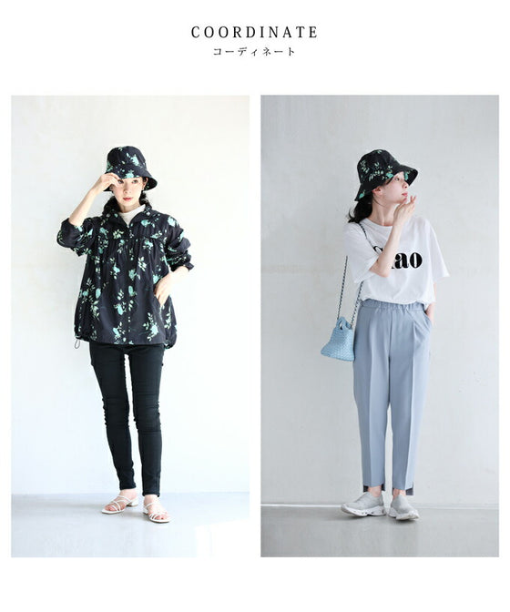 日差しに負けないUVカット素材のミントカラーフラワーハット