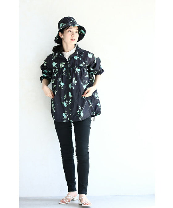 日差しに負けないUVカット素材のミントカラーフラワーハット