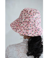 A gorgeous pink floral hat made of UV-cut material that can withstand the sun.