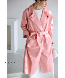  華やぎピンクのミディアムライトコート