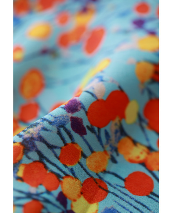 まあるいお花が咲くラップデザインミニワンピース