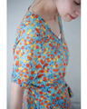 まあるいお花が咲くラップデザインミニワンピース