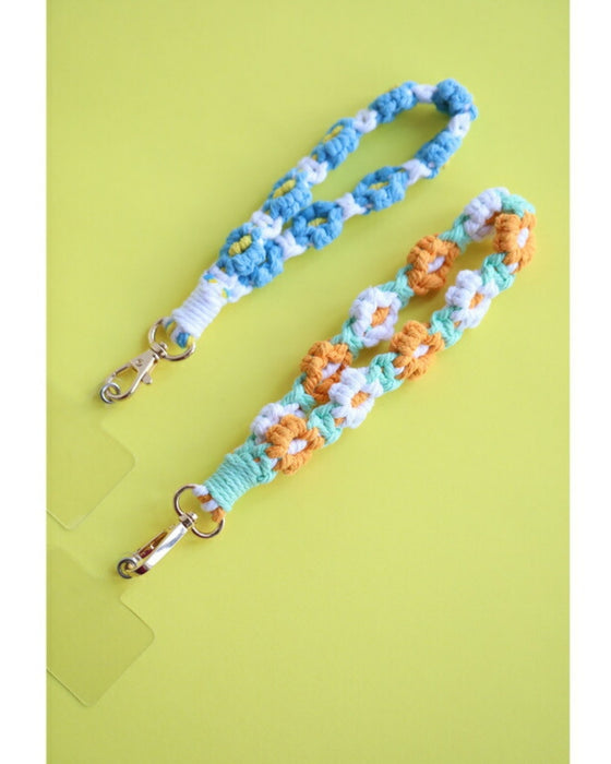 Braided flower short strap (with clear holder)