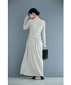 Beautiful draped cut and sew top and cool long skirt set
