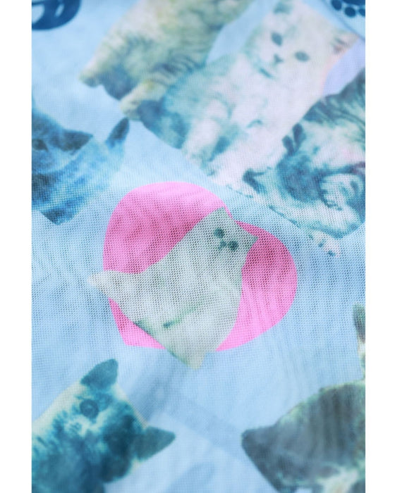 Cute Kitten Selection Sheer Cut and Sew Top