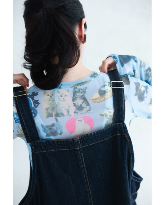 Cute Kitten Selection Sheer Cut and Sew Top