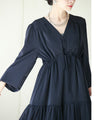 A plain yet gorgeous tiered long dress