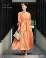 A plain yet gorgeous tiered long dress