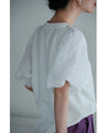 チュールパフスリーブの立体ブーケTシャツトップス