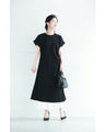 Asymmetrical starry sky tuck dress with sparkling stones