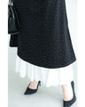 Asymmetrical starry sky tuck dress with sparkling stones