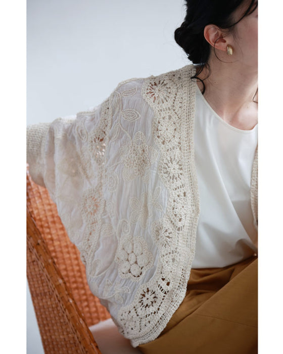 Crochet flower dolman cardigan