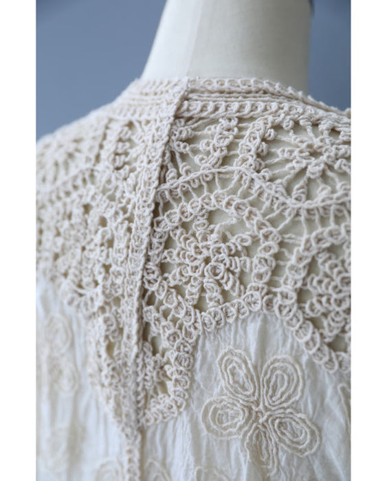 Crochet flower dolman cardigan