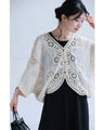 Crochet flower dolman cardigan
