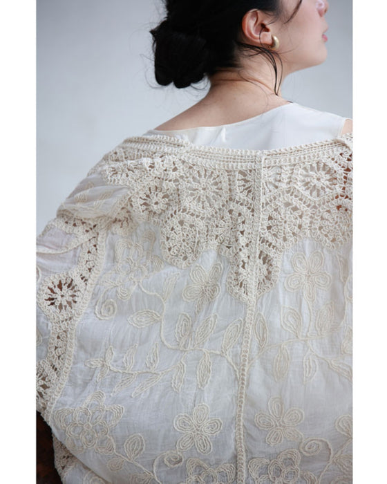 Crochet flower dolman cardigan