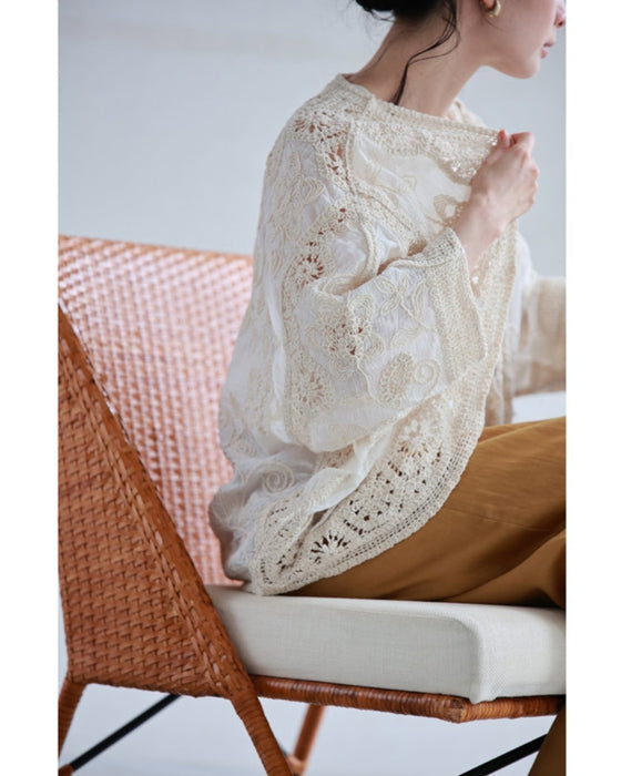 Crochet flower dolman cardigan