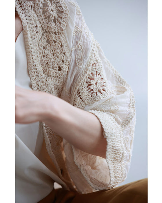 Crochet flower dolman cardigan