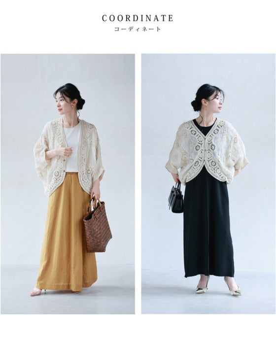 Crochet flower dolman cardigan