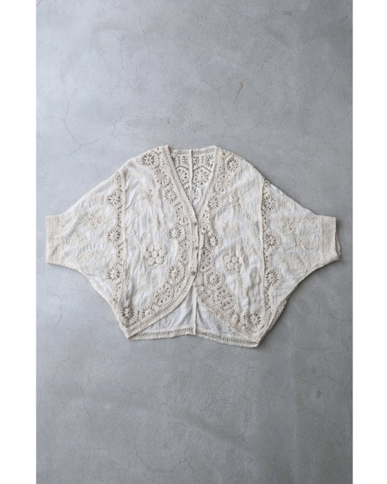 Crochet flower dolman cardigan