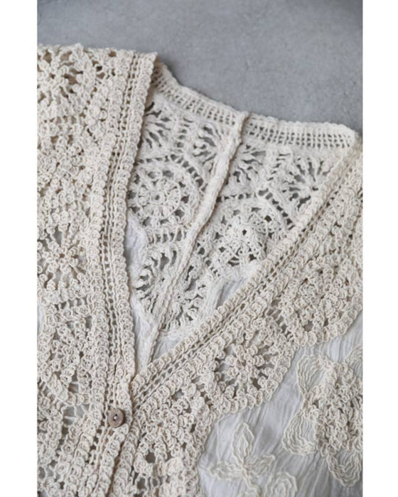 Crochet flower dolman cardigan