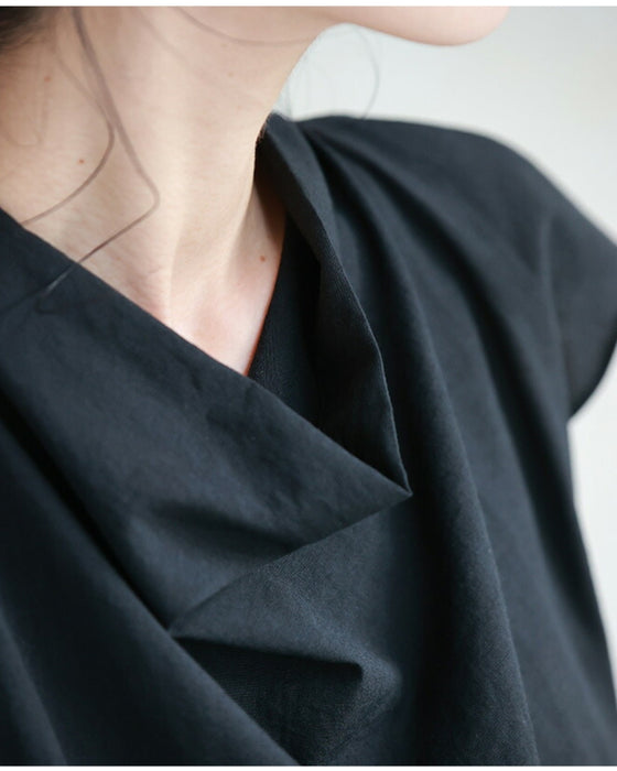 ふんわりドレープの涼やかブラウストップス