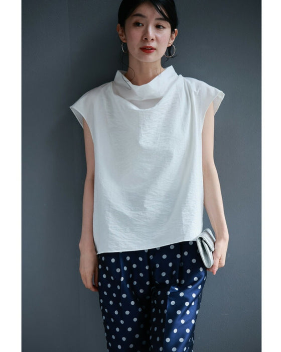 ふんわりドレープの涼やかブラウストップス