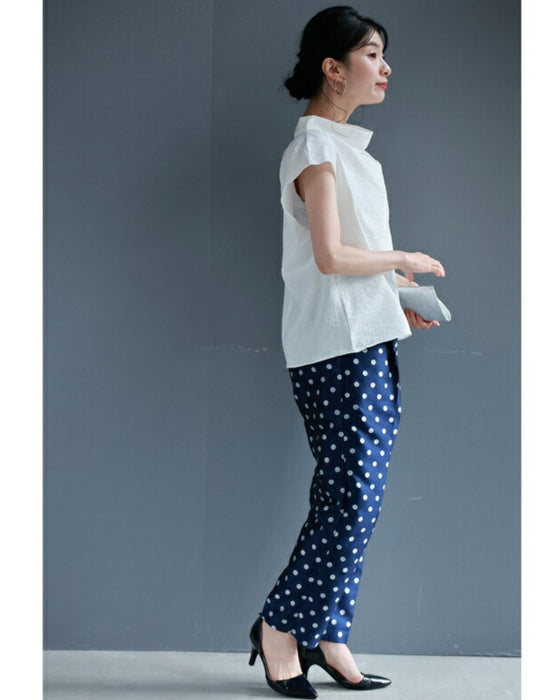 ふんわりドレープの涼やかブラウストップス