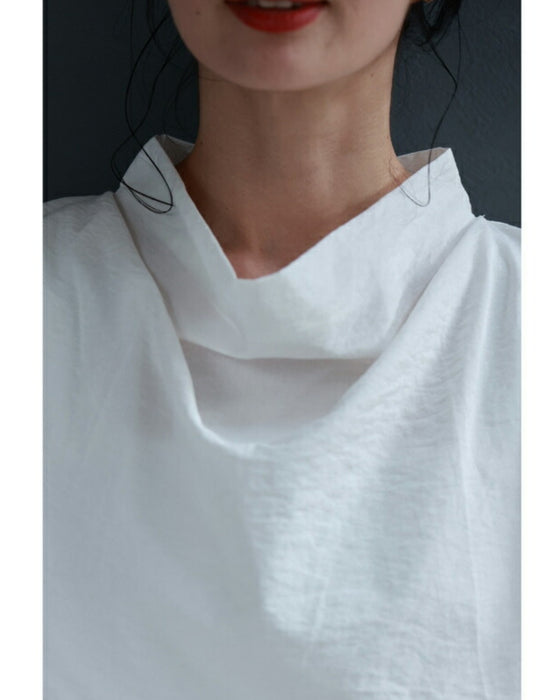 ふんわりドレープの涼やかブラウストップス